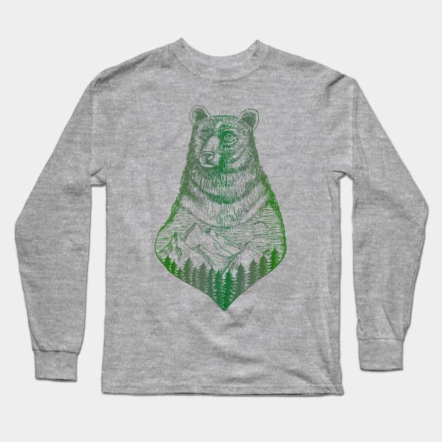 Nature Bear Long Sleeve T-Shirt by machmigo